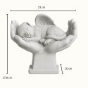 Personalised Dog Memorial Angel Statue in Hands – Weatherproof Resin Grave Marker for Garden Display with Elegant Cursive Name &