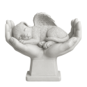 Personalised Dog Memorial Angel Statue in Hands – Weatherproof Resin Grave Marker for Garden Display with Name & Dates