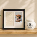 Paw Print Clay & Photo Frame Kit – Wooden Dog Memorial Picture Frame for Indoor Display