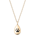 Personalised Dog Memorial Teardrop Urn Necklace – Engraved Pet Paw Print Ashes Keepsake