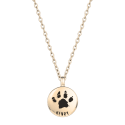 Personalised Dog Memorial Round Urn Necklace – Engraved Pet Paw Print Ashes Keepsake with Name