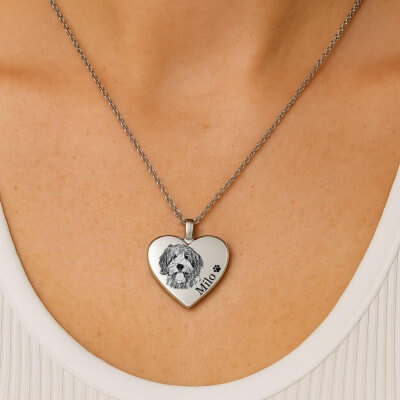 Personalised Dog Memorial Heart Urn Necklace –...