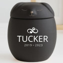 Personalised Ceramic Dog Urn with Sleeping Pet Lid – Pet Cremation Urn for Ashes with Name, Dates & Eternal Love Design