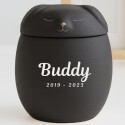 Personalised Ceramic Dog Urn with Sleeping Pet Lid – Pet Cremation Urn for Ashes with Name & Dates