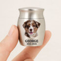 Personalised Dog Urn with Engraved Photo  – Mini Keepsake Urn with Name & Dates