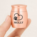 Personalised Dog Urn with Engraved Photo Drawing on the lid – Mini Keepsake Urn with Name