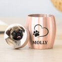 Personalised Dog Urn with Engraved Photo Drawing on the lid – Mini Keepsake Urn with Name