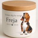 Personalised Ceramic Dog Urn with Photo – Pet Cremation Urn for Ashes with Name, Dates & Tribute