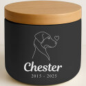 Personalised Ceramic Dog Urn with Minimalist Illustration –  Pet Cremation Urn for Ashes with Name & Dates