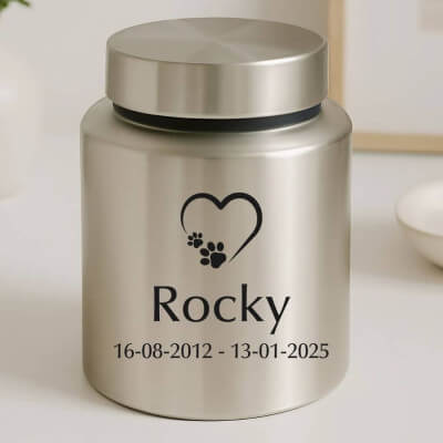 Personalised Dog Urn – Engraved Stainless Steel...