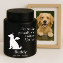 Personalised Dog Urn with Angel Pup Design – Engraved Stainless Steel Memorial Urn  with Name, Dates & Special Tribute