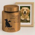 Personalised Dog Urn with Angel Pup Design – Engraved Stainless Steel Memorial Urn  with Name, Dates & Special Tribute