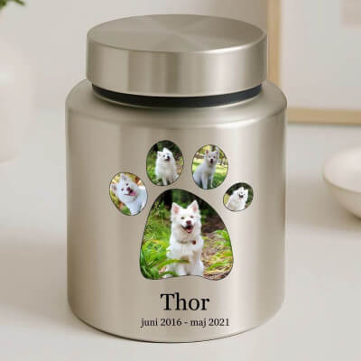 Personalised Dog Urn with Photos in a...