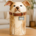 Personalised Handmade Ceramic Dog Urn by Breed – Custom Memorial Urn with Painted Portrait & Open Eyes  Design