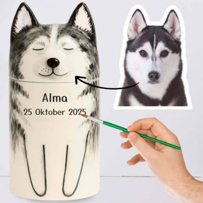 Personalised Handmade Ceramic Dog Urn by Breed...