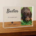 Personalised Dog Memorial Gift – Landscape Pet Memorial Acrylic Plaque with Photo, Name & Dates