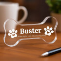 Personalised Dog Memorial Gift - Bone-Shaped Engraved Pet Memorial Acrylic Plaque with Name, Dates & Tribute
