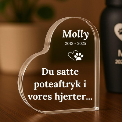 Personalised Dog Memorial Gift –  Heart-Shaped...
