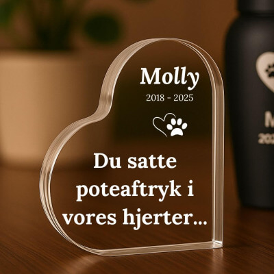 Tilpasset hundemindegave - Hjerteformet...