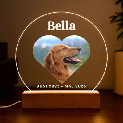 Personalised Dog Memorial Light with Heart...