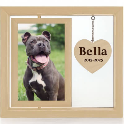 Personalised Wooden Dog Memorial Photo Frame –...