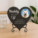 Personalised Heart Slate Dog Memorial Plaque – Pet Memorial Gift with Photo, Engraved Name, Dates & Tribute