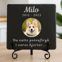 Personalised Square Slate Dog Memorial Plaque – Pet Memorial Gift with Photo, Engraved Name, Dates & Tribute