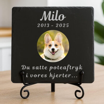 Personalised Square Slate Dog Memorial Plaque –...