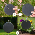 Personalised Round Dog Grave Marker with Metal Hook Stake – Slate Pet Memorial Garden Plaque with Name, Dates & Tribute