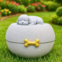 Outdoor Resin Dog Urn – Pet Cremation Urn for Ashes with Decorative Sleeping Dog Figure for Garden Display