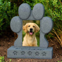 Paw-Shaped Dog Memorial Headstone with Photo & Tribute – Weatherproof Resin Grave Marker for Outdoor Display