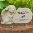 Personalised Dog Angel Memorial Headstone with Name & Tribute – Weatherproof Resin Grave Marker for Garden Display