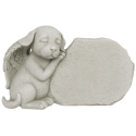 Personalised Dog Angel Memorial Headstone with Name & Dates – Weatherproof Resin Grave Marker for Garden Display